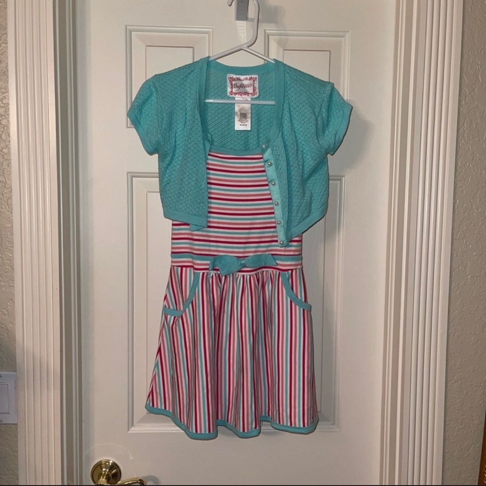 American Girl dress with cardigan 10/12
